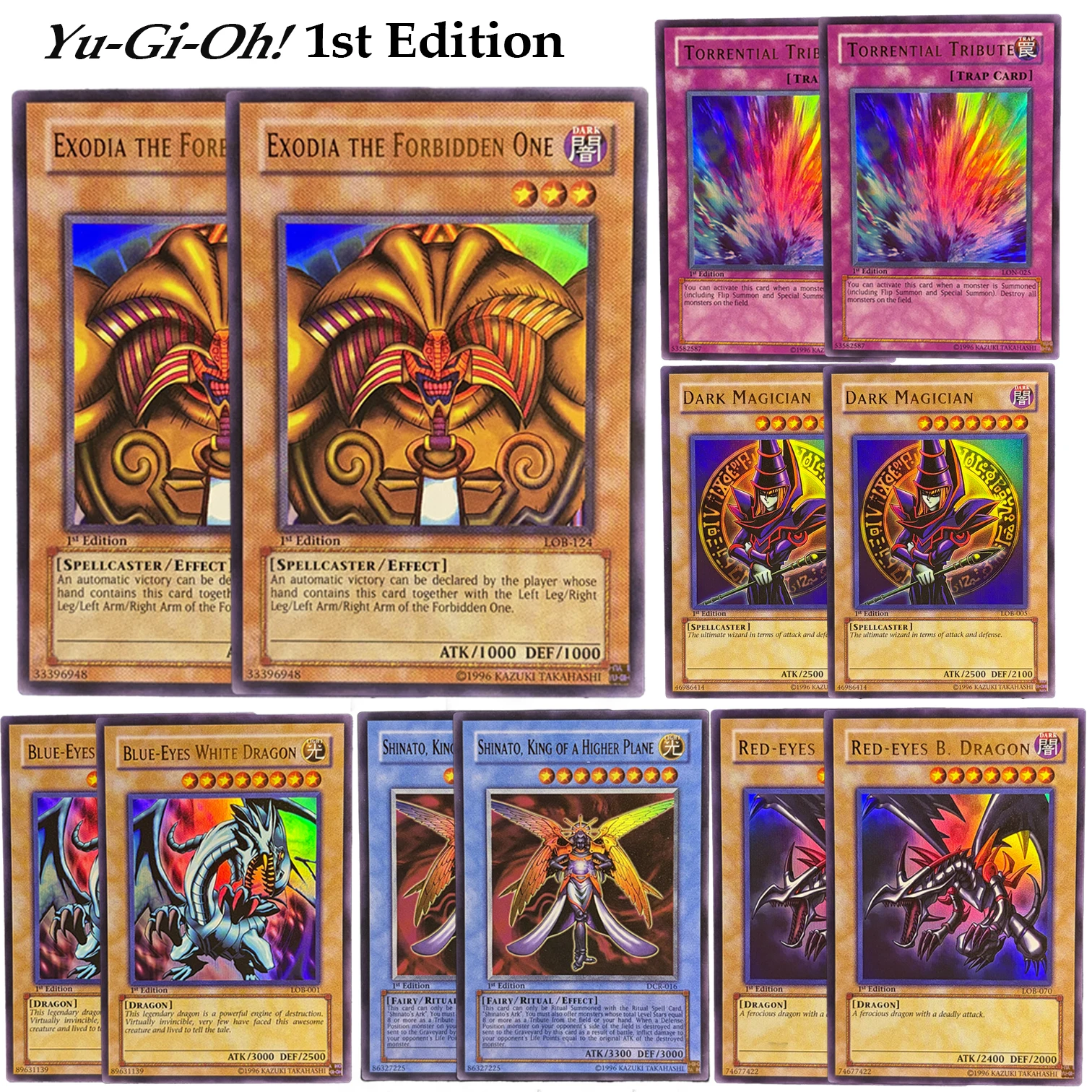 

2pcs/Set Yu-Gi-Oh! TCG 1st Edition LOB DCR LOD LON Slifer the Sky Dragon Rare Cards DIY High Quality TCG Collection Cards
