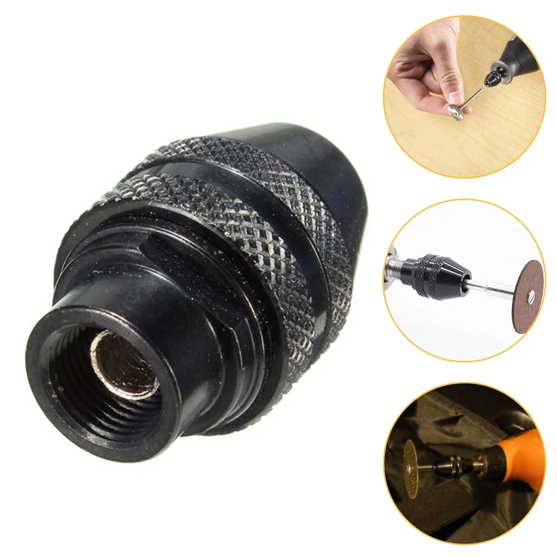 0.3-3.2mm Mini Multi Keyless Drill Chuck M7 M8X0.75 Quick Change Three-Jaw Drill Chuck for Rotary Tools Mini Drill for Dremel