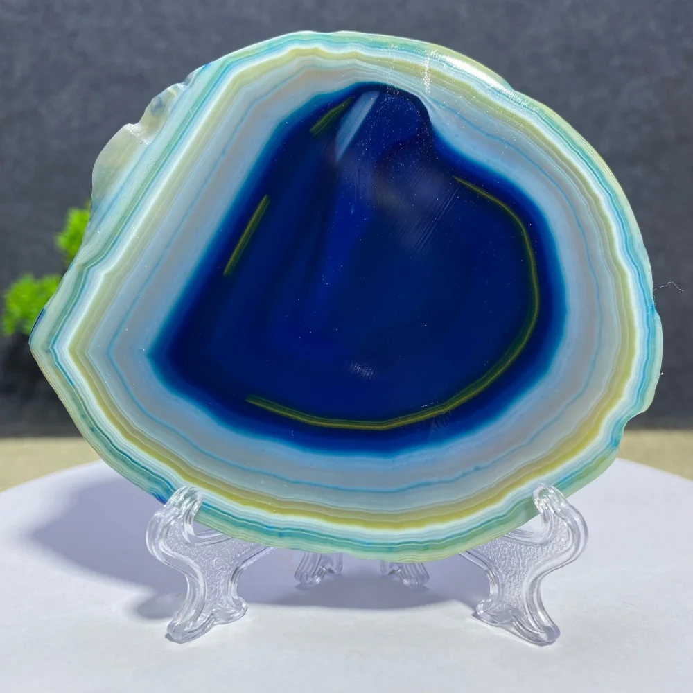 Colored Agate Crystal Sheet Coasters Reiki Healing Natural Stone Cup Base Mineral for Home Decoration And Gift - view 3