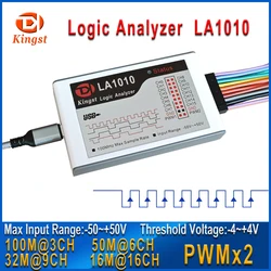 Kingst  LA1010 USB  Logic Analyzer    100M max sample rate,16Channels,10B samples, MCU,ARM,FPGA debug tool english software