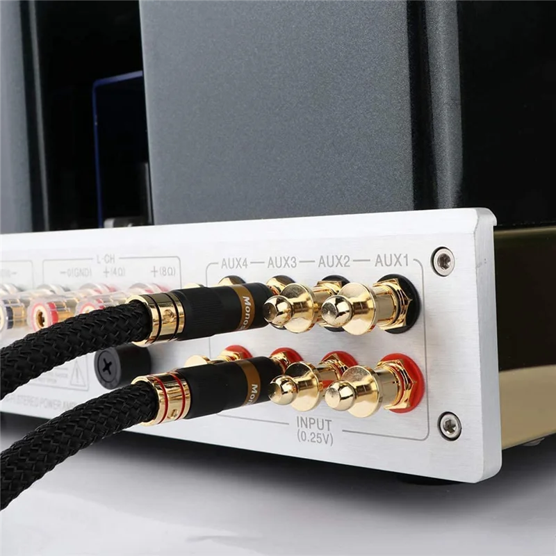 ABWH_8 Stuks Socket Cover Cap Vergulde RCA Cap Plug Kortsluiting Socket