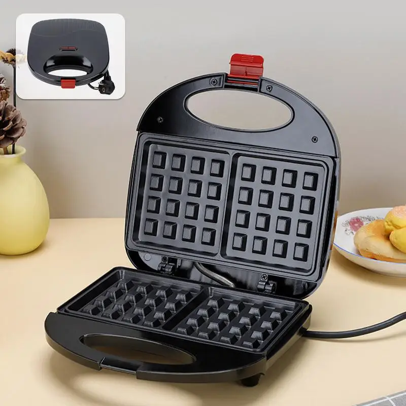 Electric Waffle Maker Machine Non-stick Coating Waffle Maker For Kids And Families Drip-Proof Automatic Temp Control Breakfast