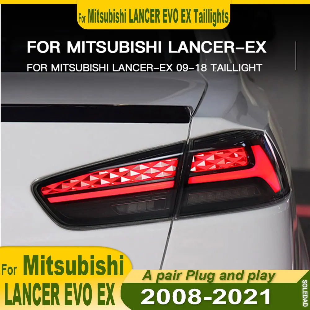 Car Tail Lamp for Mitsubishi Lancer EVO EX 2008-2017 Stop Rear LED Brake Light Lamp Left Right Side LED Turning Signal Light