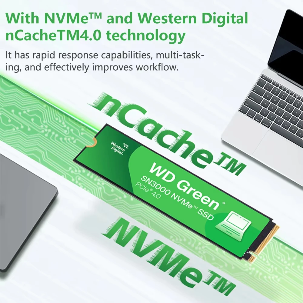 محرك الأقراص الصلبة الداخلي WD SN580 SN3000 SN5000 500 جيجابايت 1 تيرابايت 2 تيرابايت NVMe SSD PCIe Gen4.0، M.2 2280 SN350 PCIe 3.0 محرك الحالة الصلبة