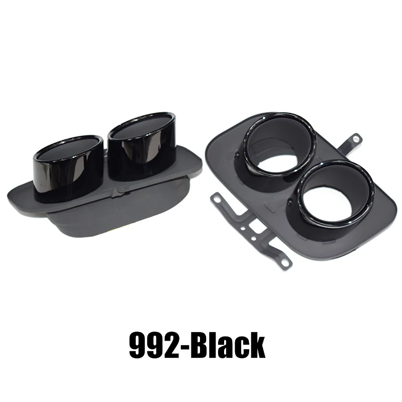 2 pcs/Lot  for 2019-2025 Porsche 992 exhaust pipe upgrade stainless steel black stainless steel quad outlet muffler nozzle