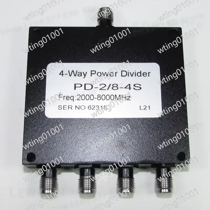 for PD-2/8-4S 30 Watt SMA Coaxial Splitter 2 to 8 GHz Wideband 1 in 4 Out Microwave Signal Distributor High Power Low Loss