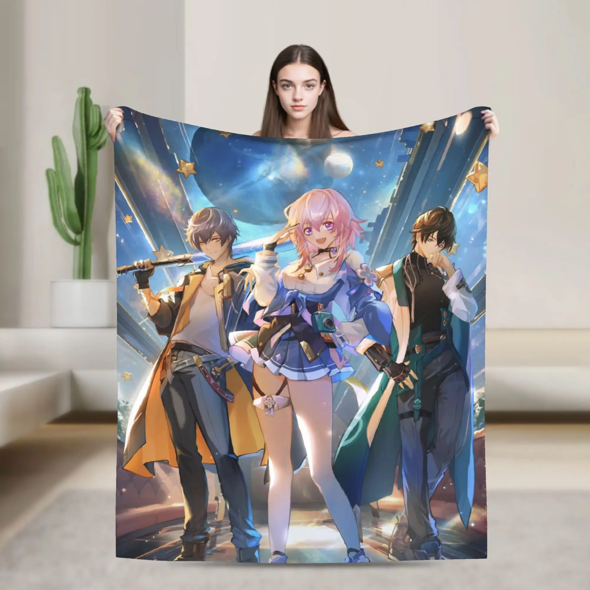 Honkai Star Rail Blanket Multi-size Soft Fuzzy Plush  Throw Blankets for Sofa Couch and Bed