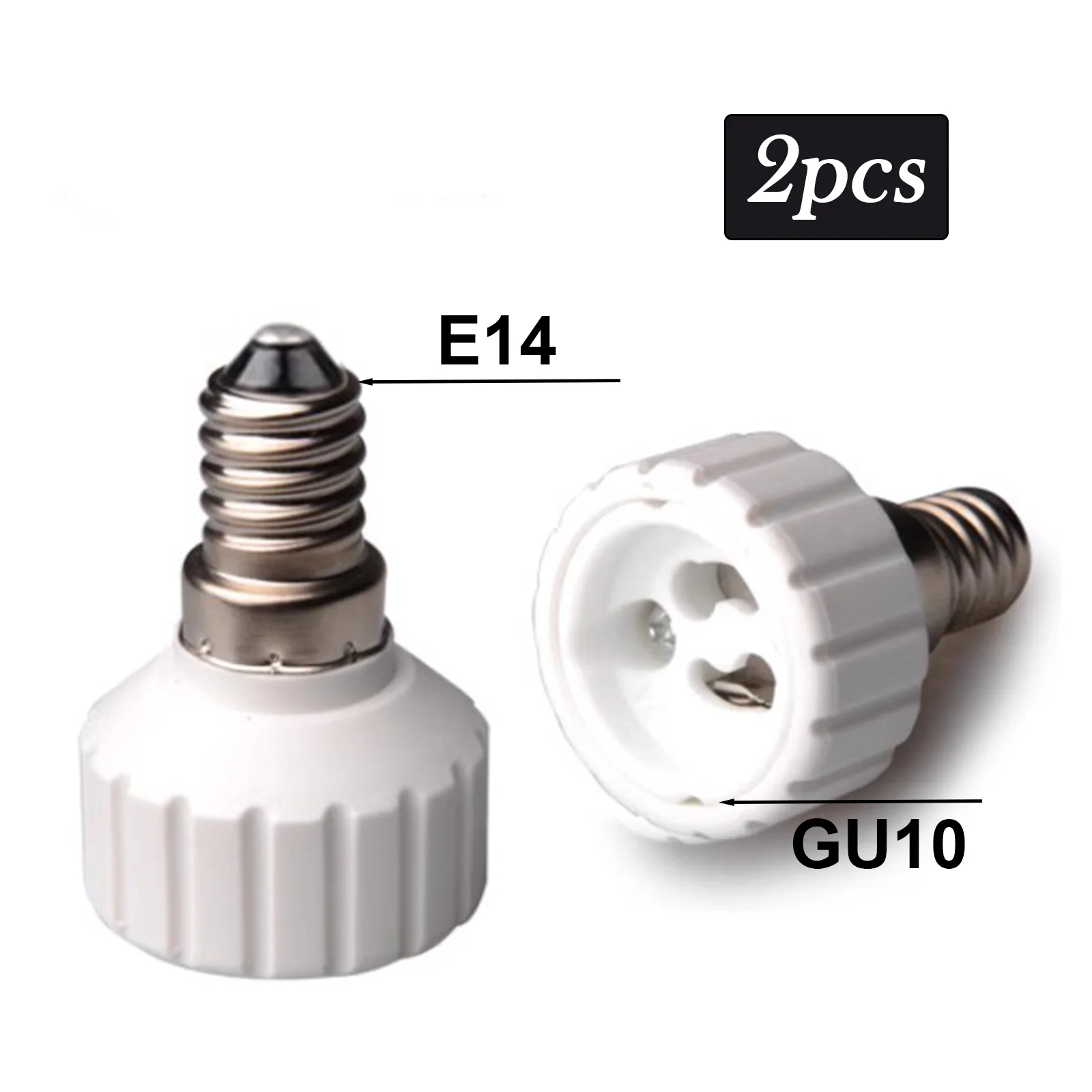 2pcs E14 to GU10 Adapter Converter Led Halogen CFL light bulb lamp adapter E14-GU10 converter