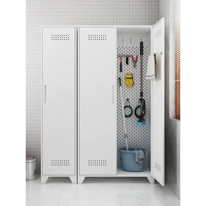 Stainless Steel Cleaning Cabinet For Broom Mop Storage Balcony And School Hygiene Cabinet