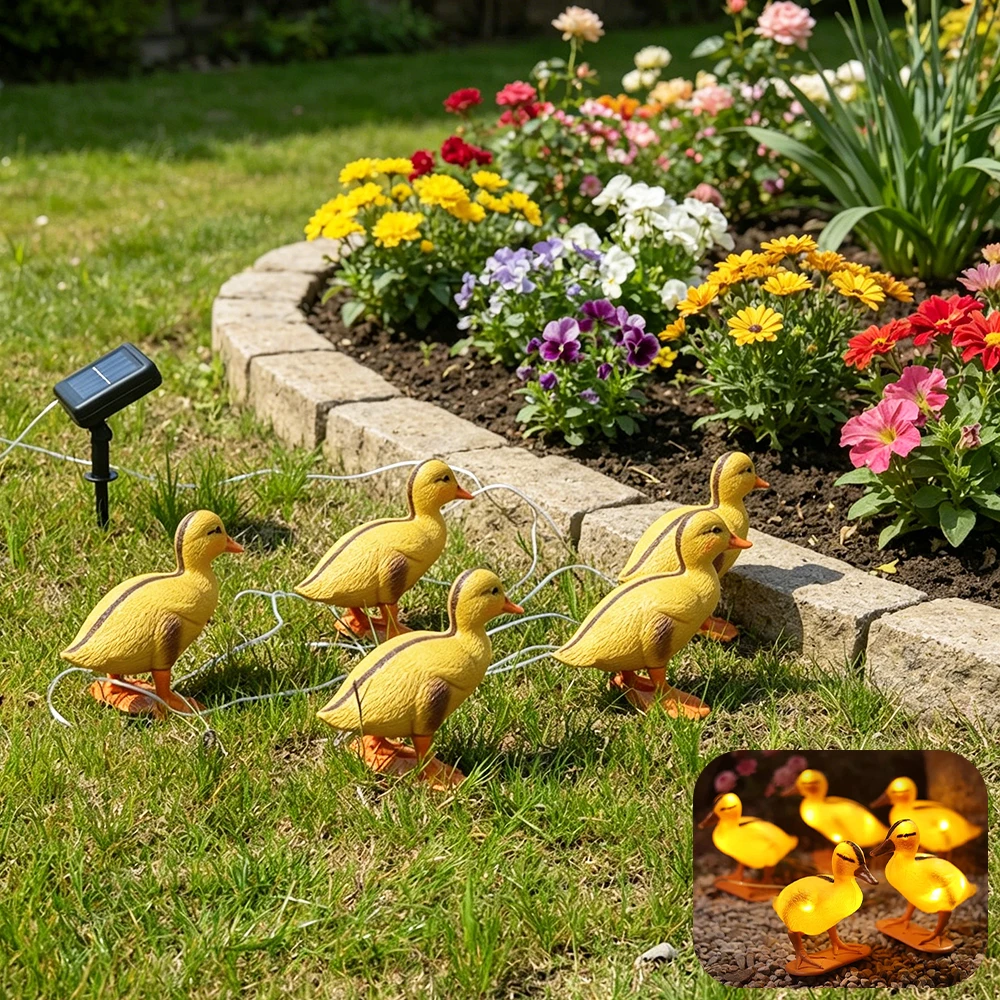 

Solar Garden Lights Outdoor, 5 in 1 Duck Shape Solar LED Light Solar Lawn Lamp Garden Landscape Light for Home Decor