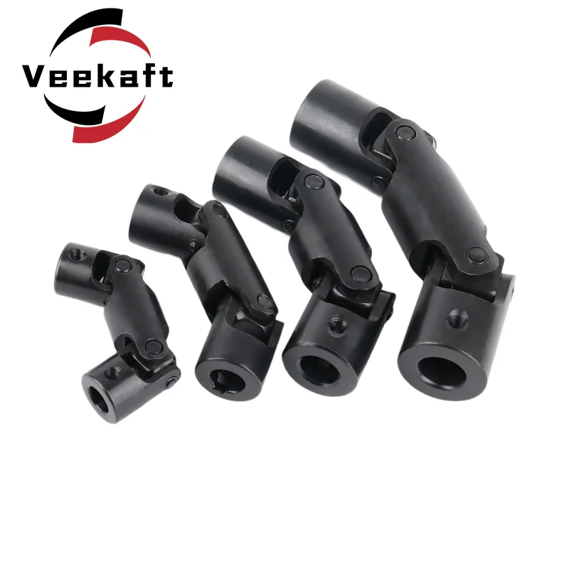 1PC Veekaft Precision Double Section Cross Universal Joint Coupling14mm-22mm Three Section Universal Joint Cross Shaft Coupler