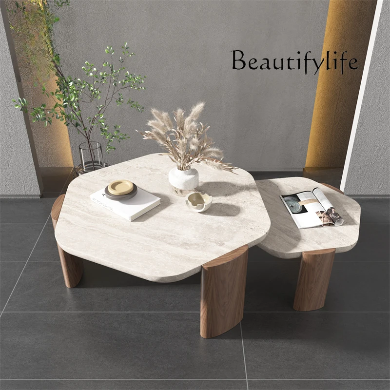 

Japanese Style Coffee Table Marble Living Room Home Solid Wood Table