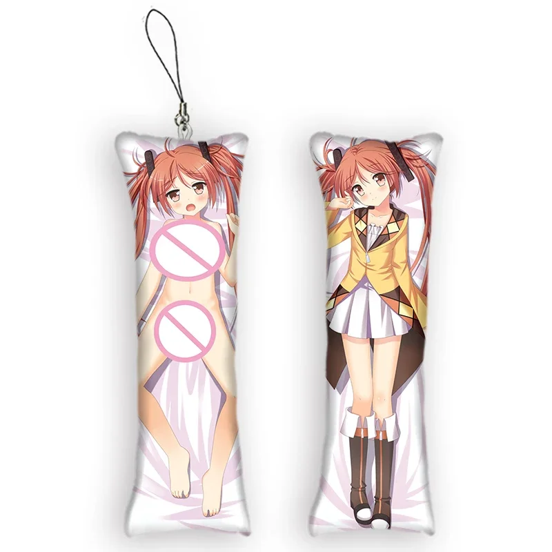 

Japanese Anime Black Bullet Aihara Enju Pendant Small Keychains Dakimakura Cartoon Mini Body Pillow Pendants Hanging Ornament