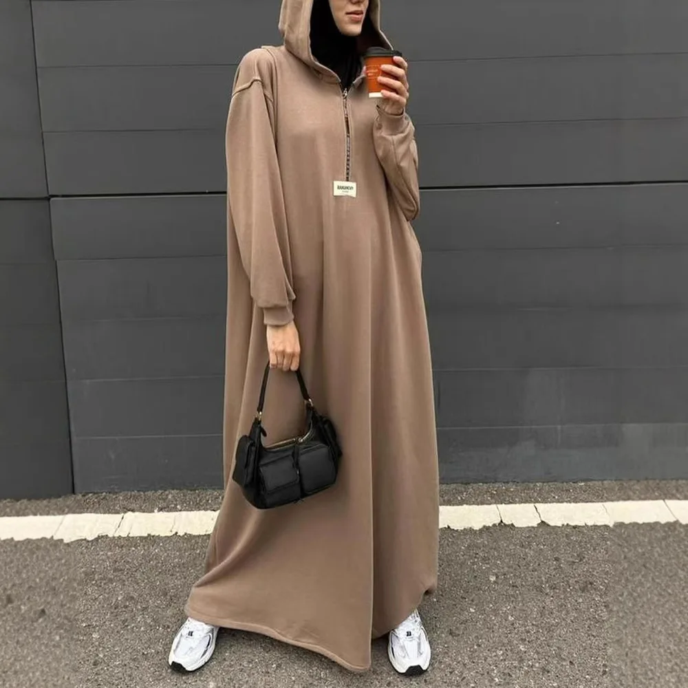 Muslim Solid Color Good Quality Islamic Jilbab Wholesale Women Abaya Muslim Dresses with Hijab and Hoodie Batwing Sleeve Abaya