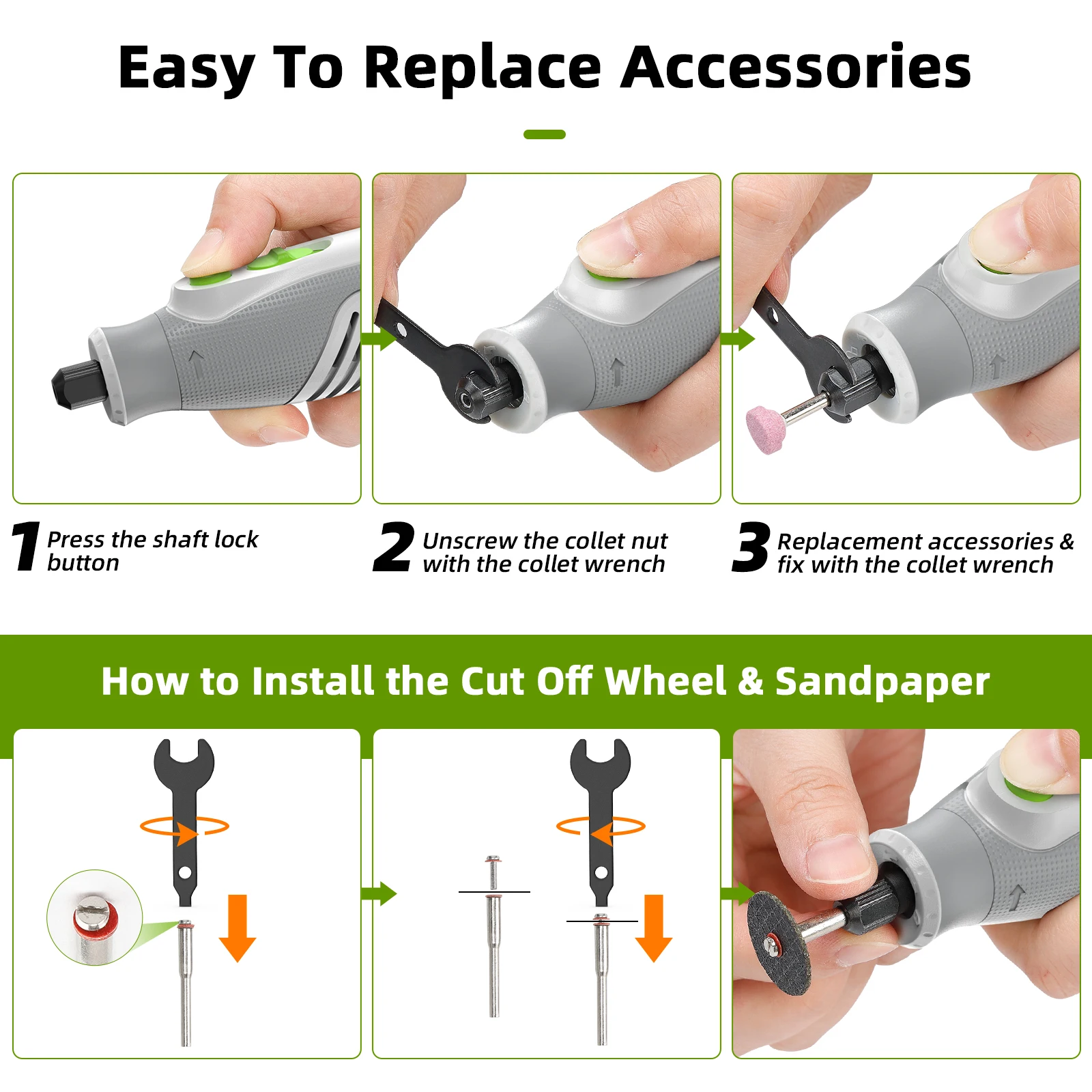 Strumenti Huepar Trapano elettrico Mini trapano Kit di utensili rotanti a velocità variabile Penna per incisore per molatura Lucidatura Taglio Levigatura