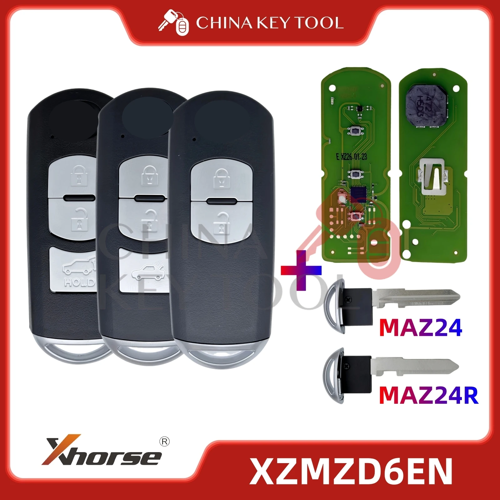1 peça placa pcb especial xhorse xzmzd6en exclusivamente para modelos mazda com chave shell com logotipo versão global