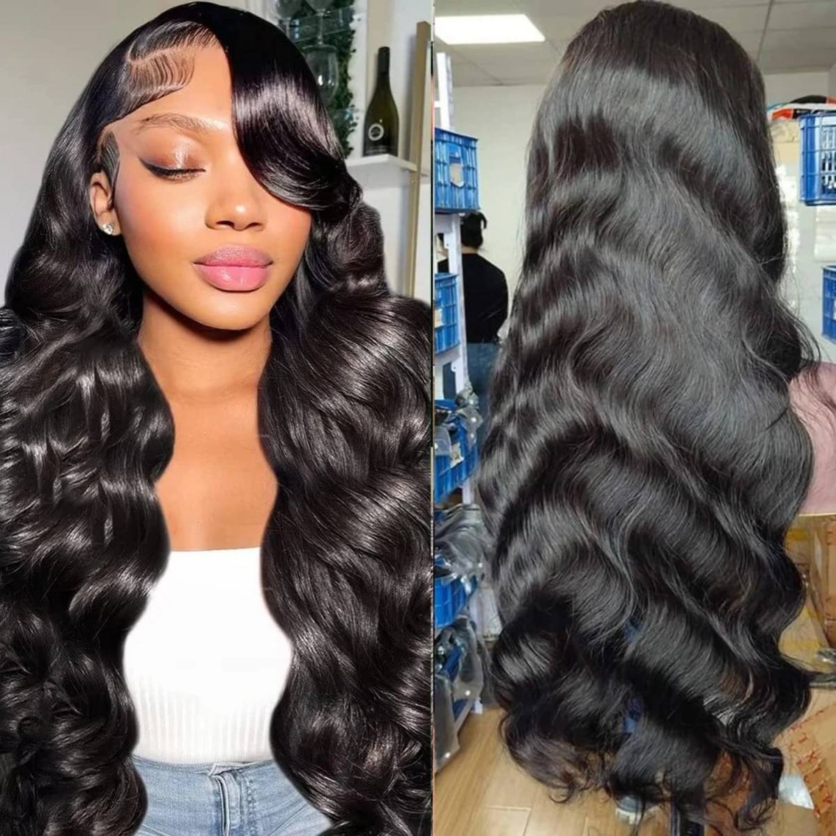 

Body Wave 13x4 Lace Frontal Human Hair Wig PrePlucked Brazilian Remy 13x6 HD Transparent Lace Front Wig For Women With Baby Hair