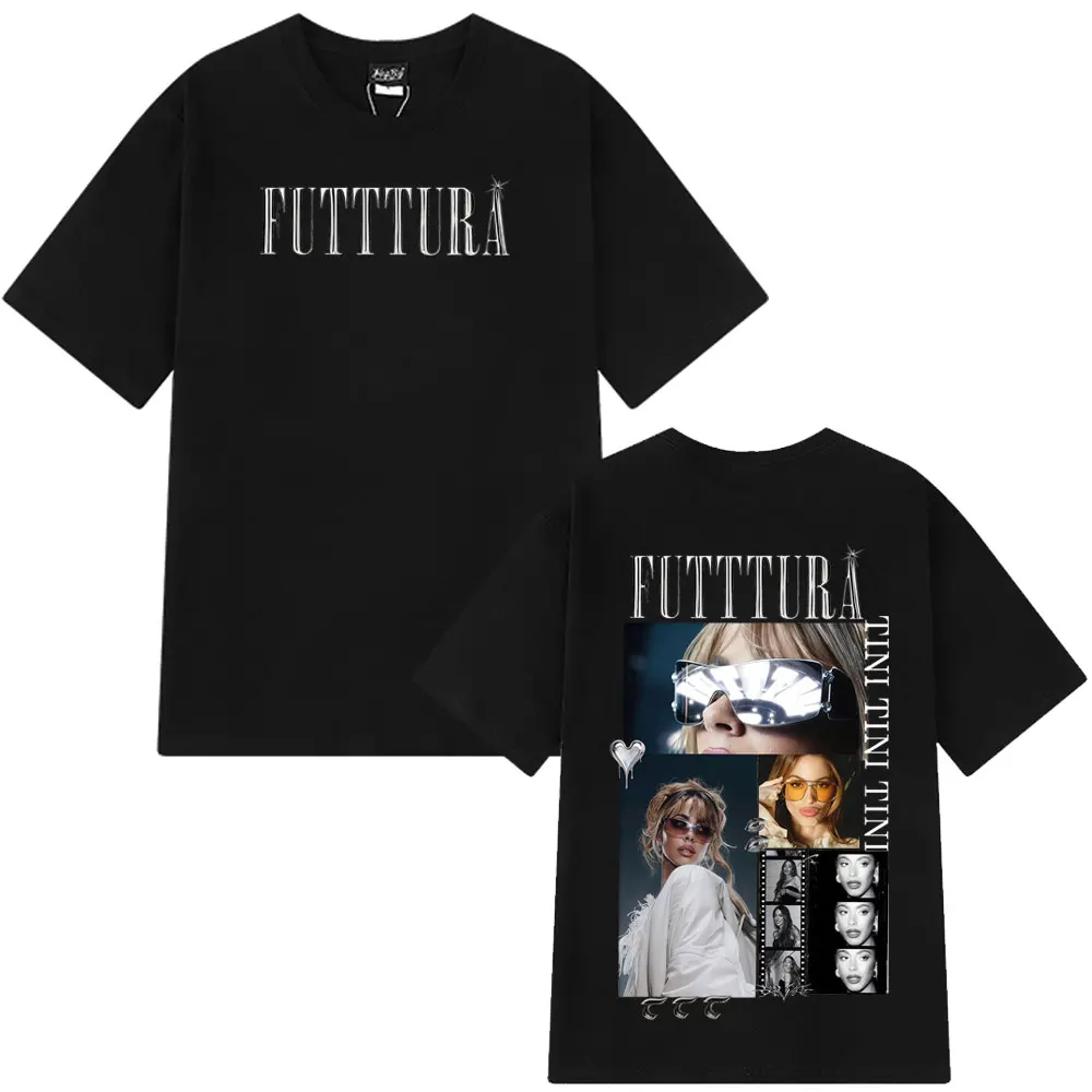 

Tini Stoessel Futtura Album Tour 2025 Футболка с графическим рисунком для мужчин и женщин Модные футболки Летняя хлопковая эстетичная модная повседневная футболка