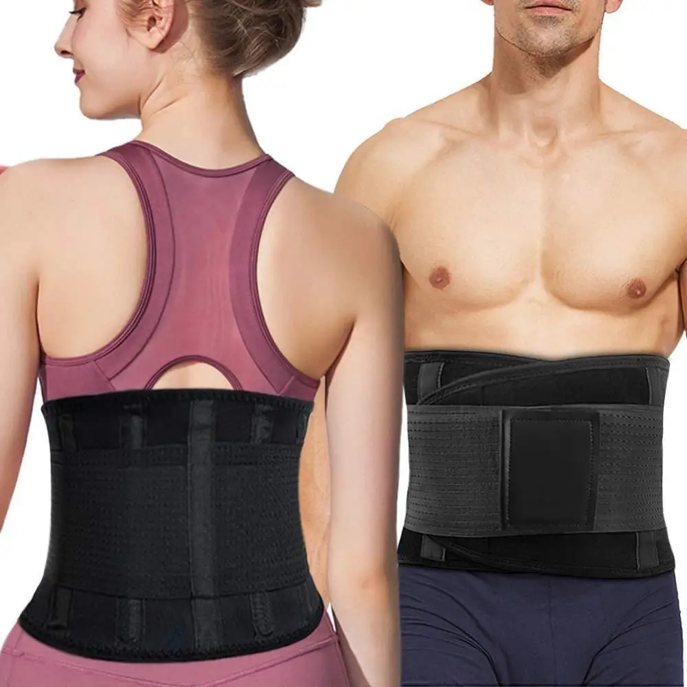 

Lumbar Support Belt Lower Back Brace Abdominal Binder Men Women Waist Trainer Corset Sweat Slim Belt for Sports Gym Pain Relief