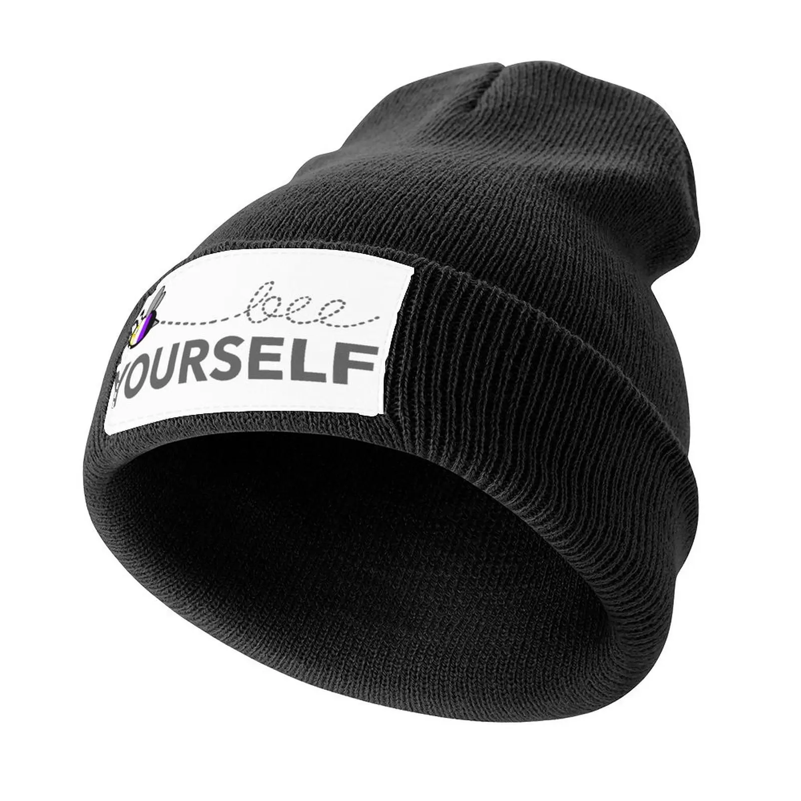 Bee Yourself Non-Binary Pride Knitted Cap summer hat |-F-| Anime hiking hat Ladies Men's