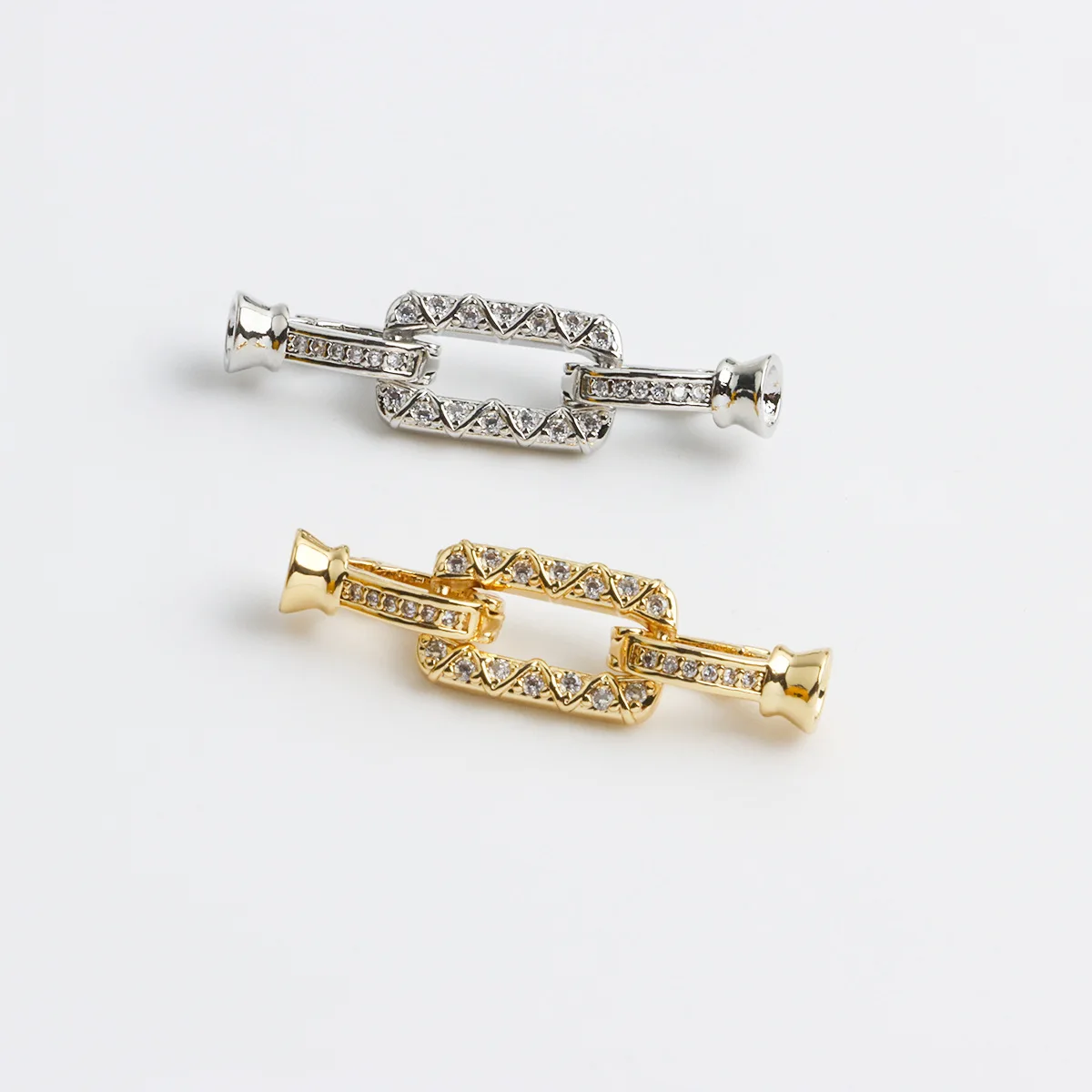 1 Piece of Zircon Square Multi-function Finishing Button Pearl Necklace Bracelet Connecting Button DIY Jewelry Accessories