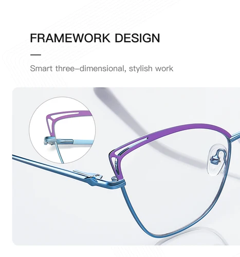 Imagen 2 del producto JMISUS mariposa fotocromática Anti rayos azules gafas de lectura mujeres miopía hipermetropía prescripción gafas ópticas personalizadas