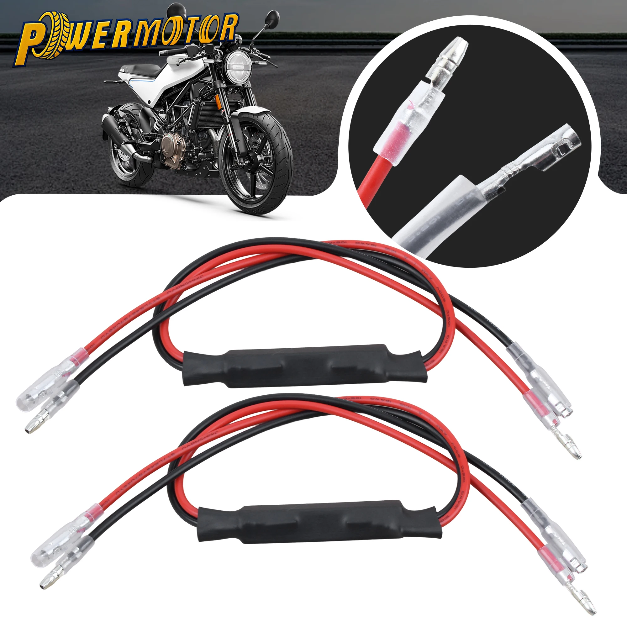 

2PCS Universal Motorcycle 12V Resistor Adapter LED Flasher Turn Signal Indicator Load Resistors Repair Not Flash or Fast Flash
