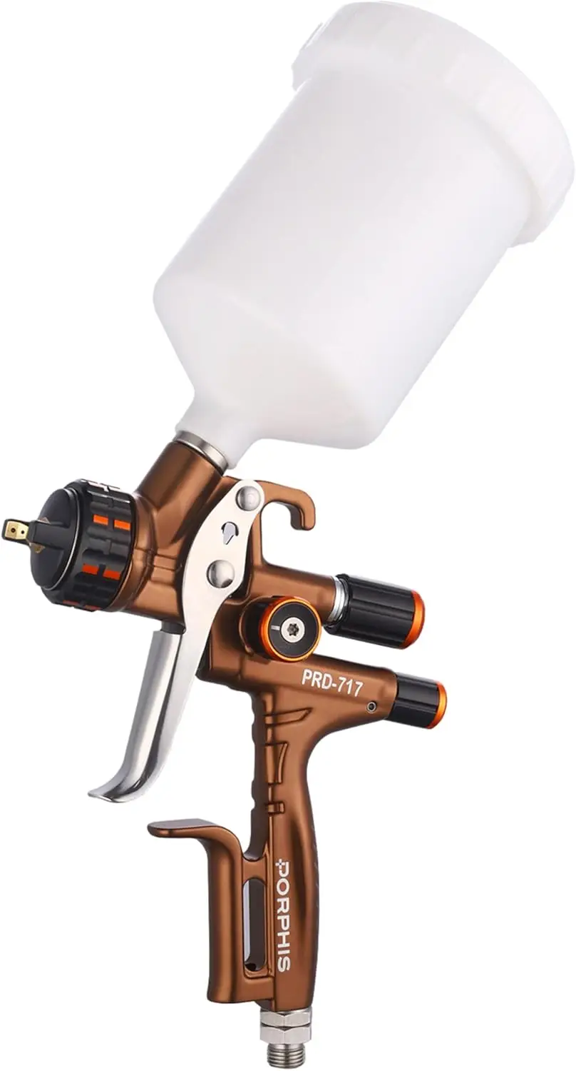 Gun PRD-717 VS Type with Split Nozzle 1.3mm Automotive Refinishing Spray Gun, Brown