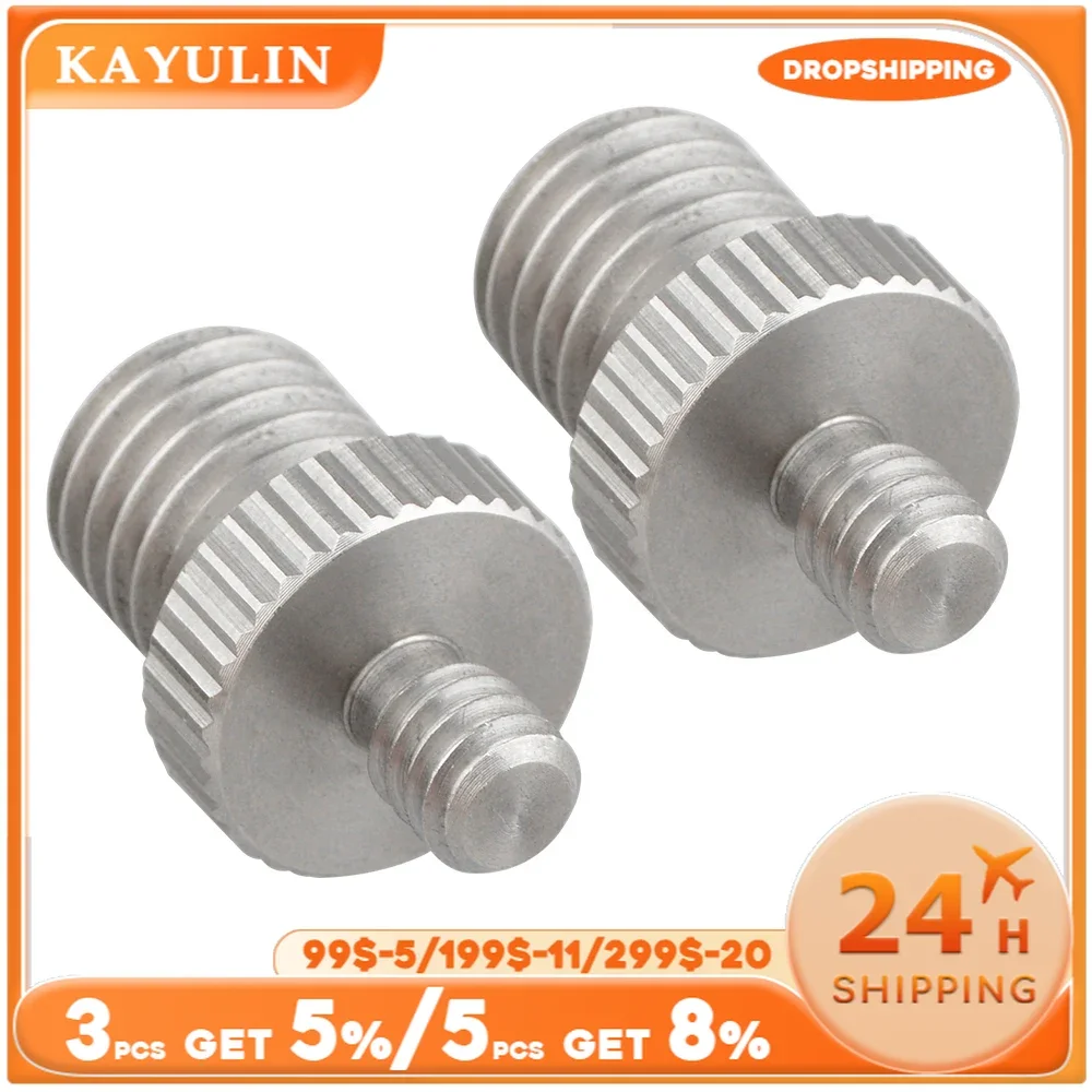 Kayulin Double end Screw Adapter 1/4 inch Male to M12 Male for DSLR Rig Photo Studio Accessories