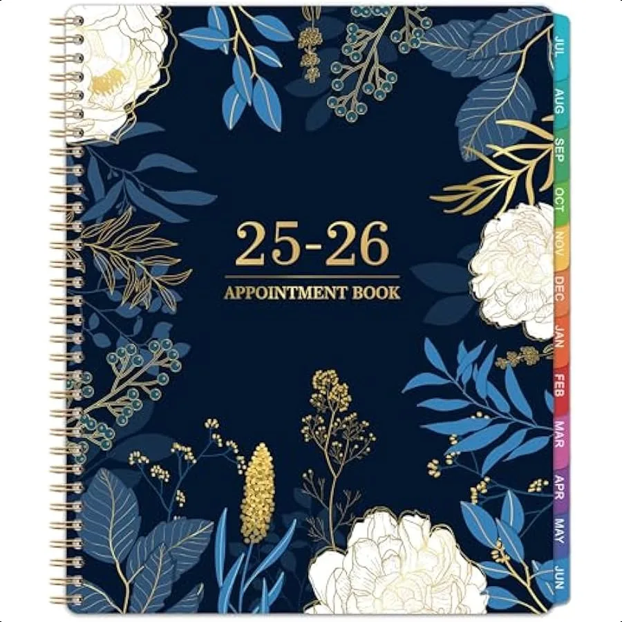 

20252026 Appointment Book Weekly Appointment Book 20252026 Jul 2025 Jun 2026 20252026 8" x 10" 20252026 with Tab Half Hour 30
