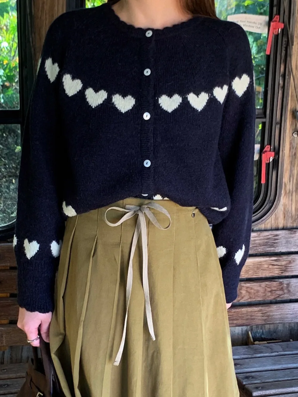 Anti-Aging Heavy Work Love Pattern Strickpullover Damen Long Sve Weiche warme Strickjacke Top für Herbst Neu eingetroffen