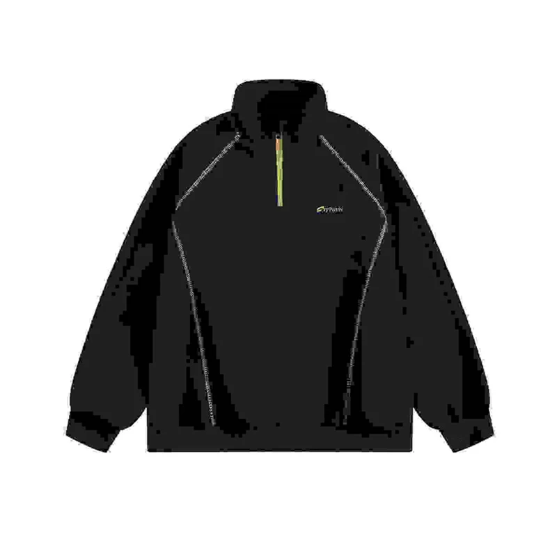 الخريف رسالة ملابس منقوشة بكم طويل نصف البريدي بلوزات رجل الهيب هوب موضة المرقعة سوداديرا Y2K الشارع الشهير البلوز هوديس #6