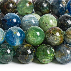 Natural Stone Beads Deep Green Blue Kyanite Gemstone Beads for Bracelets Jewelry Making DIY Handmade 9mm 10mm Valentine Day Gift