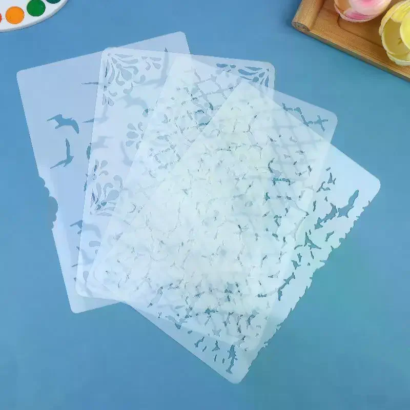 DIY Scrapbooking Reusable Bird Pattern Stencil Card Making & Crafts - Durable Plastic Spray Painting Templat