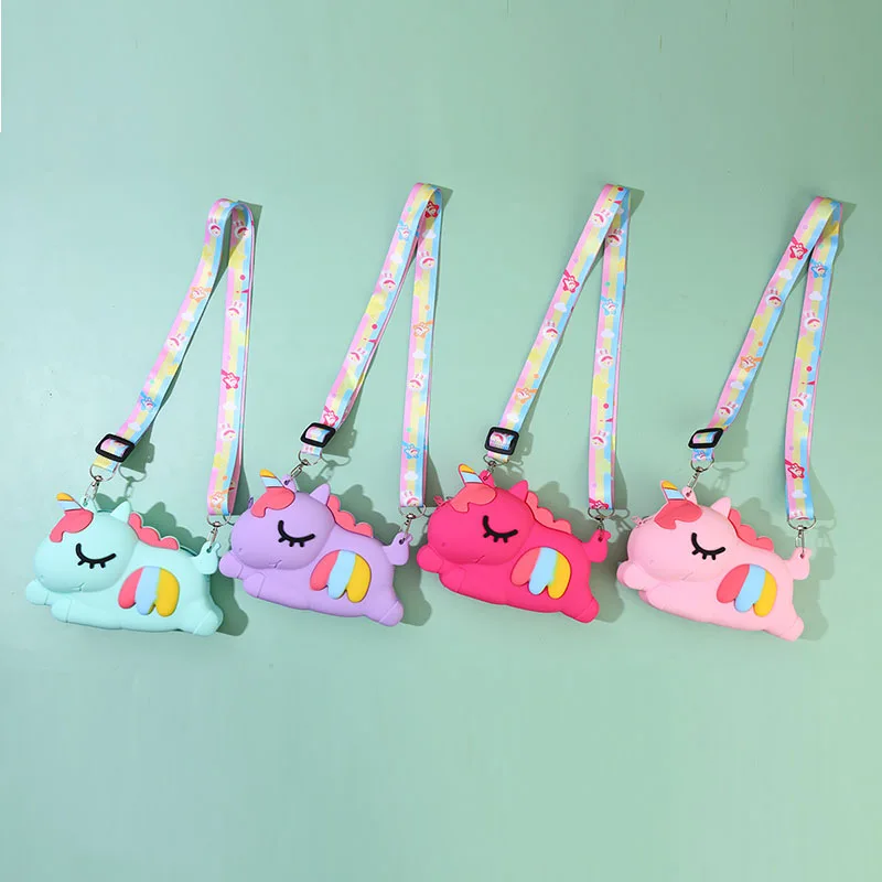 New Silicone Kids Shoulder Bags Waterproof Cute Kindergarten Cartoon Animal Silicone Cross-body Bag Kids Purse