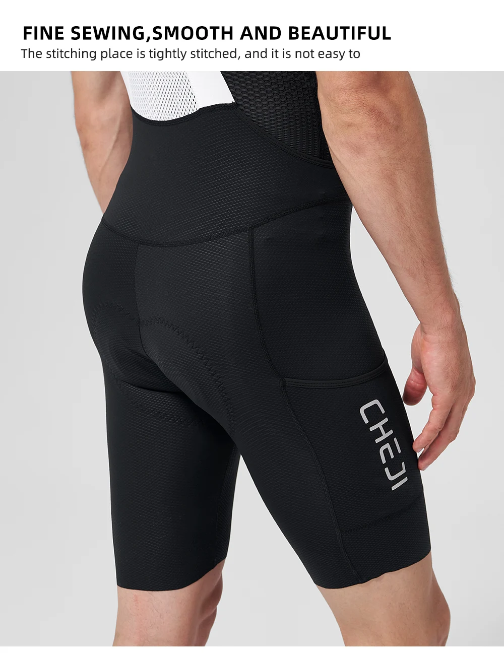 Cheji Herren-Radlerhose mit Trägern – Detail 29