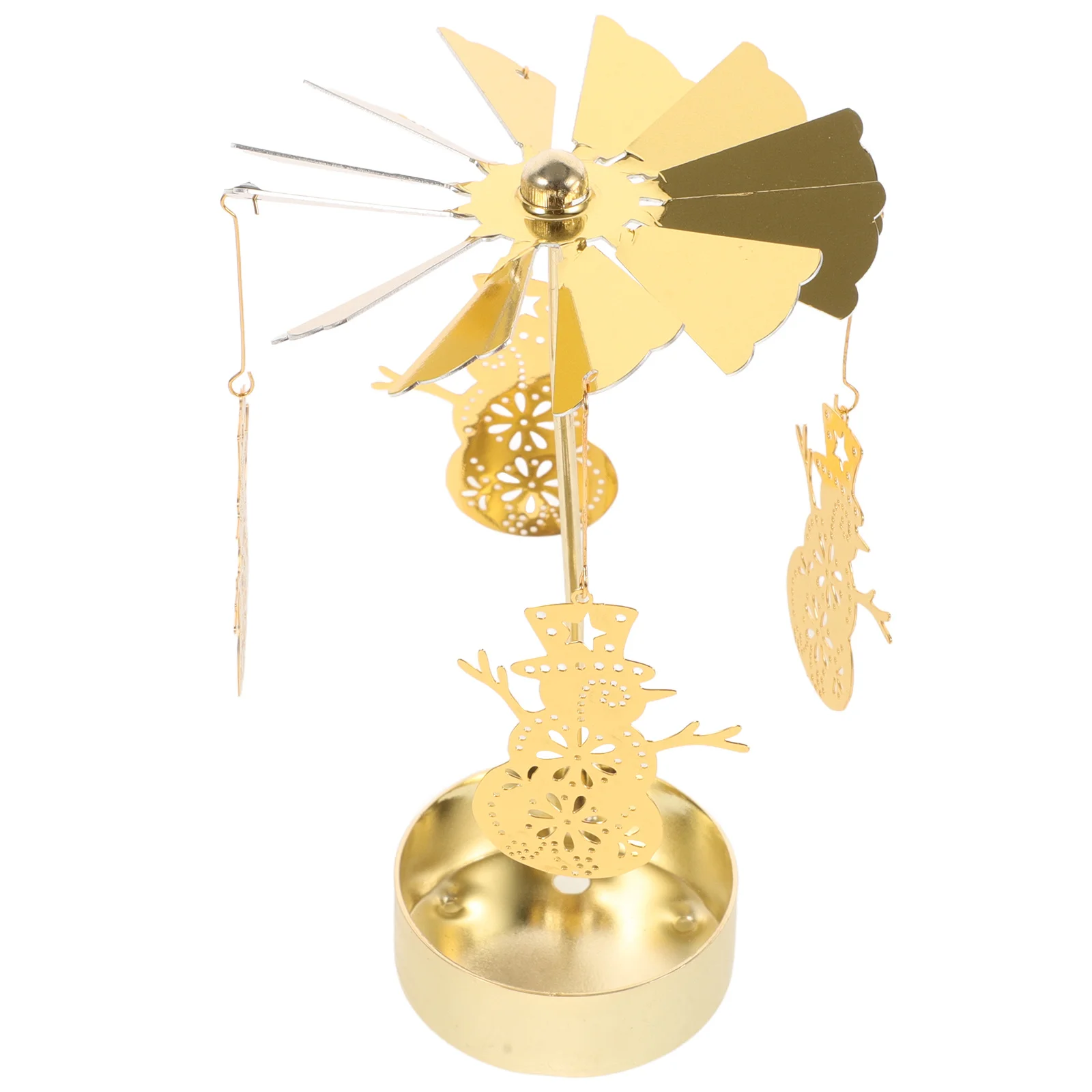 

Rotating Holder Carousel Windmill Style Snowman Theme Display Stand for Home Wedding Dining Table Decoration