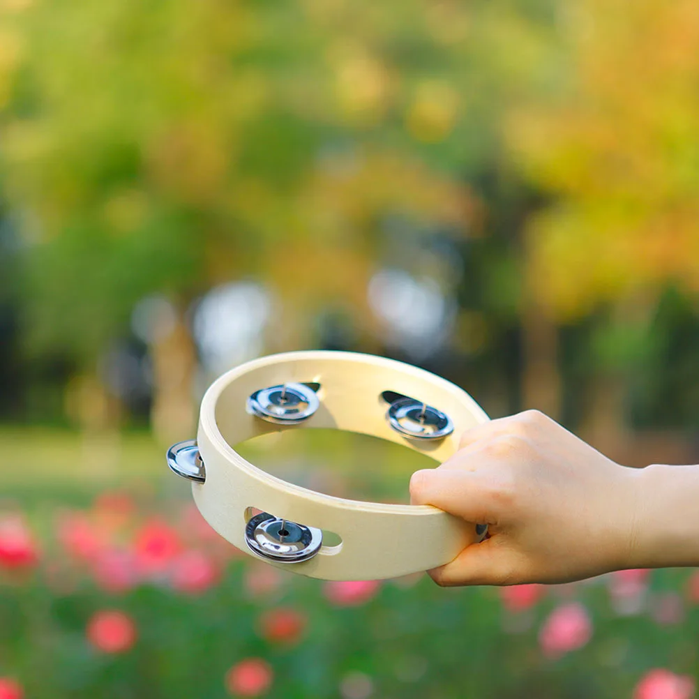 جرس يدوي خشبي، متين وناعم وآمن للأطفال، يلعبون صوتًا ساطعًا، تصميم مريح للحفلات والرقص والحفلات الموسيقية #6