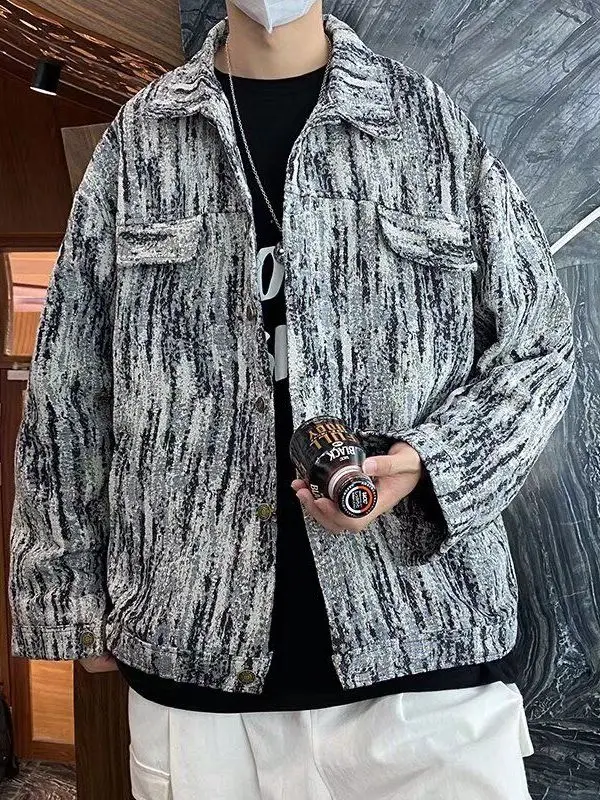 

Мужская джинсовая одежда Waed Jaet, весенне-осенняя модная рабочая одежда из Гонконга, джинсовый топ высокого класса, 2024, полиэстеровая подставка F...