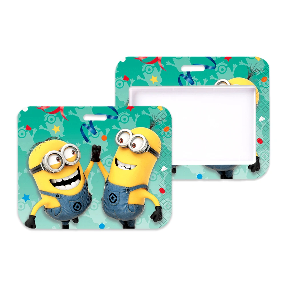 Minions ID Horizontal Badge Holder, bonito cartão de crédito, bolsa de pescoço, cordão com desenho animado escudo para estudantes, venda quente, 2024