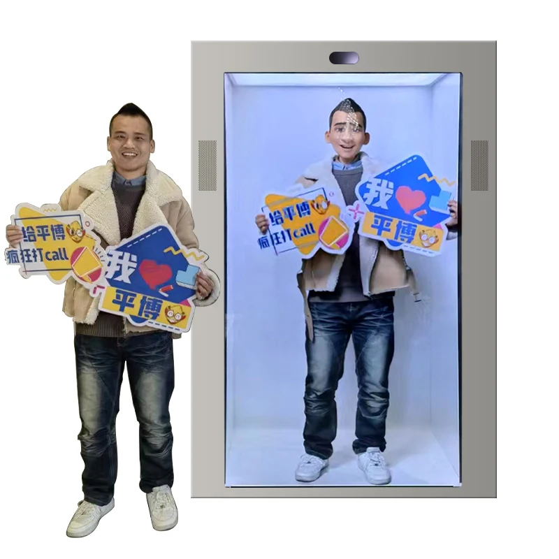

Human size 3D box LCD transparent LCD box Touch screen holographic box Transparent LCD display Advertising