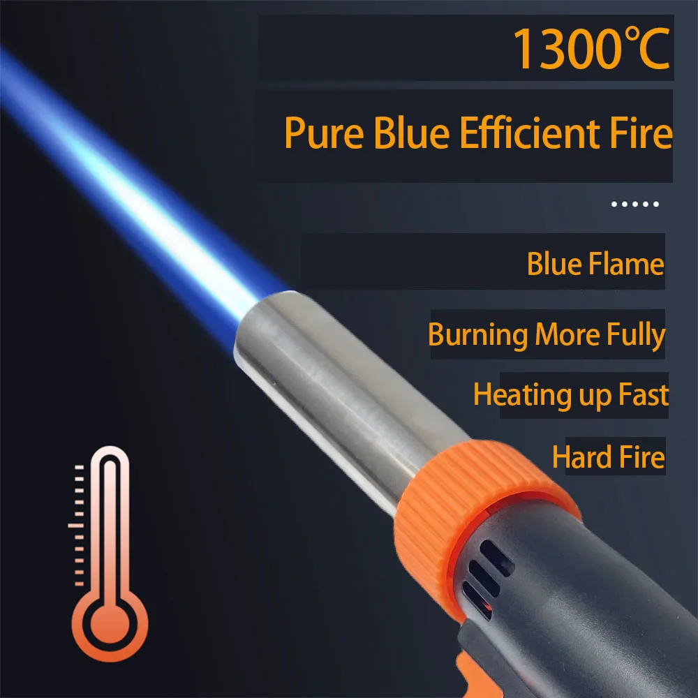 Portable Welding Gas Torch Flame Gun Butane Burner Welding Equipment Outdoor Camping BBQ Flamethrower Kitchen Lighter Cooking