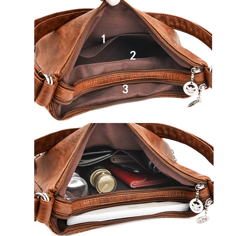 3 In 1 Women Backpack Vintage Women Bag high quality Pu Leather Backpack Ladies Casual Tote Designer Shoulder Bag Women Handbags