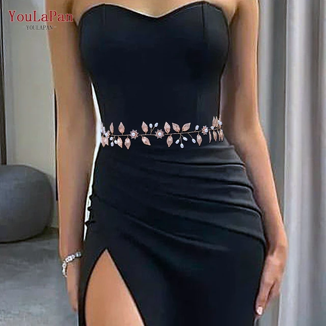 Cintura da sposa YouLaPan foglie d oro cinture da sposa eleganti cinture da sposa per abito da sposa con perle cintura sottile SH110 AliExpress