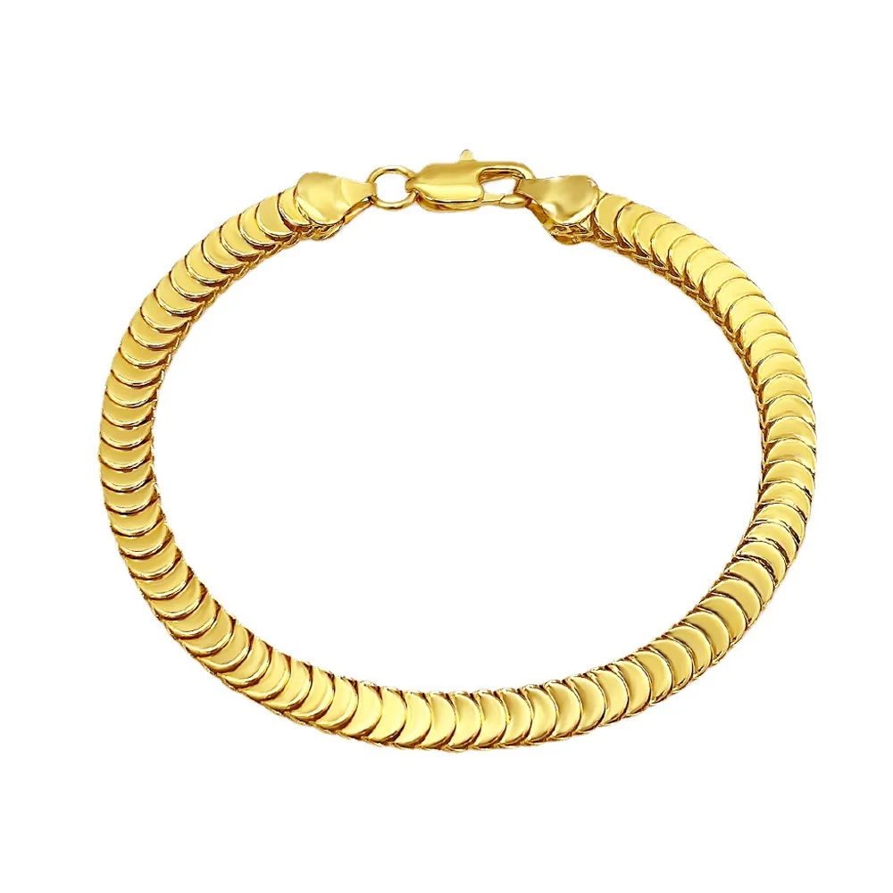 

Luxury 24K 9999 Pure Gold real gold Men's and Women's Snake Bone Scale Bracelet