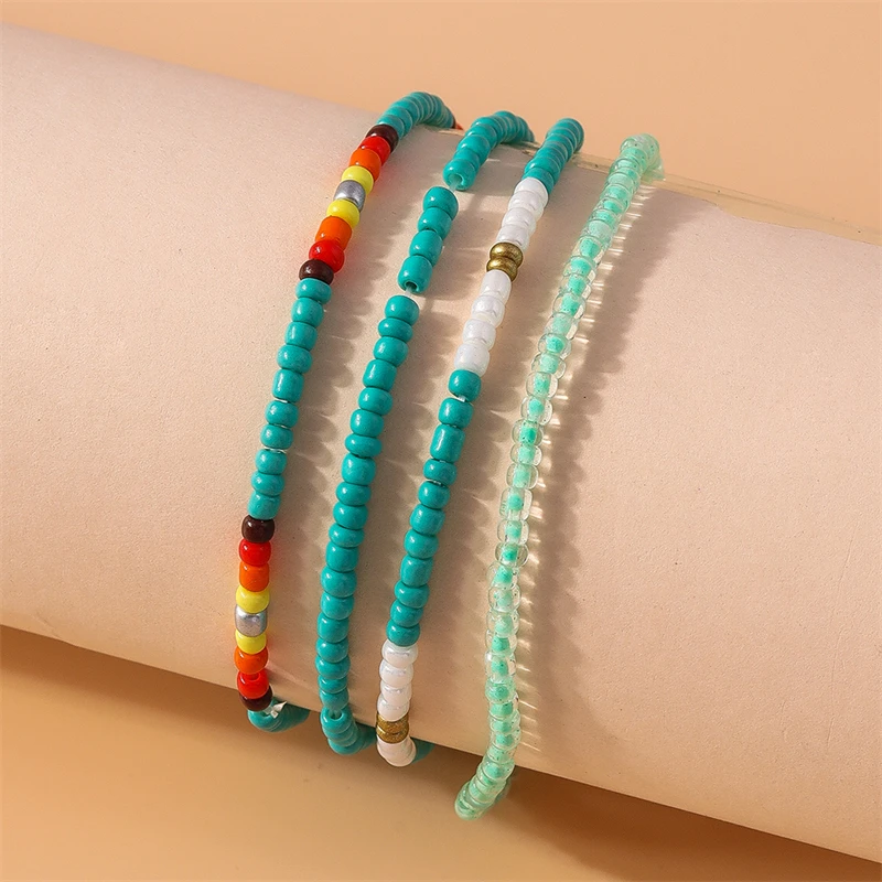 4 teile/satz böhmische handgemachte bunte perlen armbänder für frauen elastische perlen armbänder mädchen party holdiay schmuck dekoration – Detail 14
