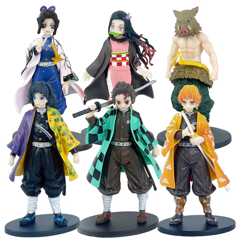 Demon Slayer Anime Figure Akaza Zenitsu Iguro Obanai Sanemi Action Figures Toys Model Desktop Statue Ornament Collection Gifts