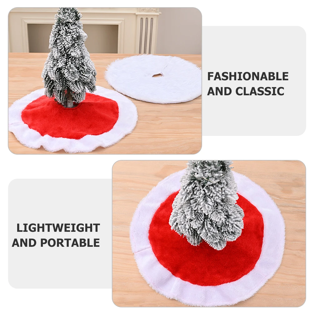 

2pcs Mini Christmas Tree Skirt Xmas Tree Apron Decor For Small Trees Home Party Festival Ornament Holiday Decor Supply
