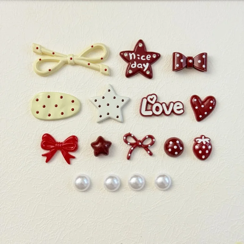 Sweet Cartoon Shoe Charms Set Strawberry Bow Heart Rabbit Decor Pins Cute DIY Shoe Accessories for Women Girls Clogs Sandals
