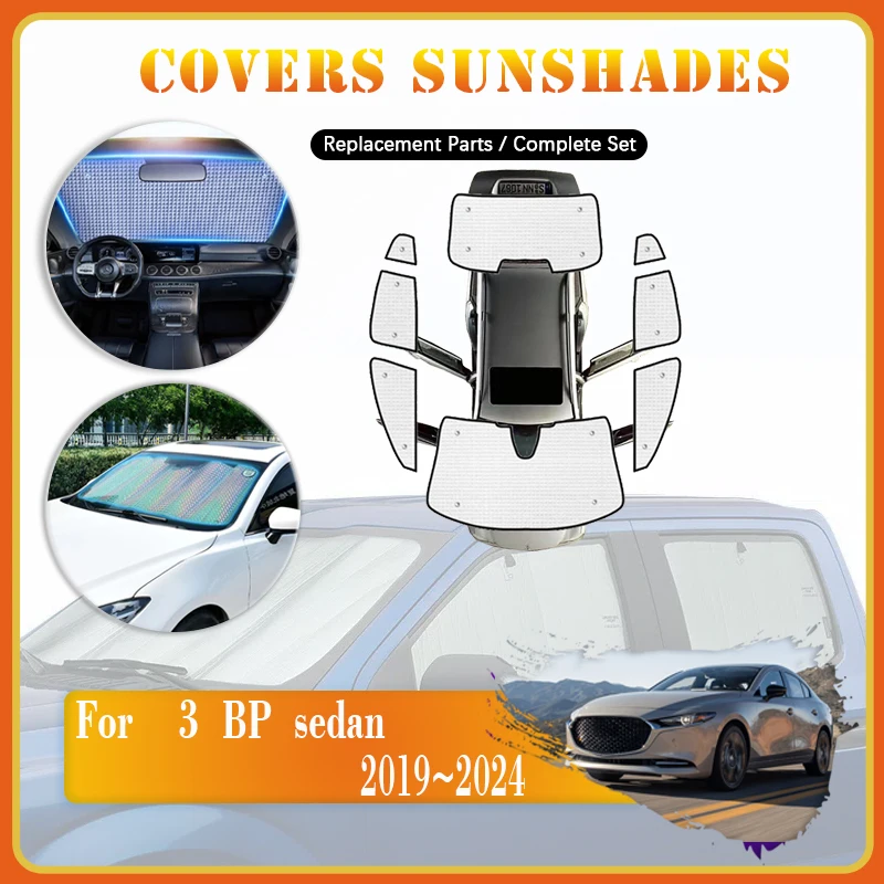 

Car Sunshade Cover For Mazda 3 Accessories Mazda3 Sedan BP 2019~2024 Anti-UV Auto Sunscreen Window Coverage Pads Car Accessories